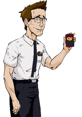 Cellular Nerd technician mascot